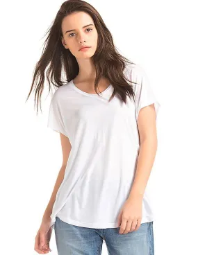 GAP Women White Cap Sleeve Scoop Top