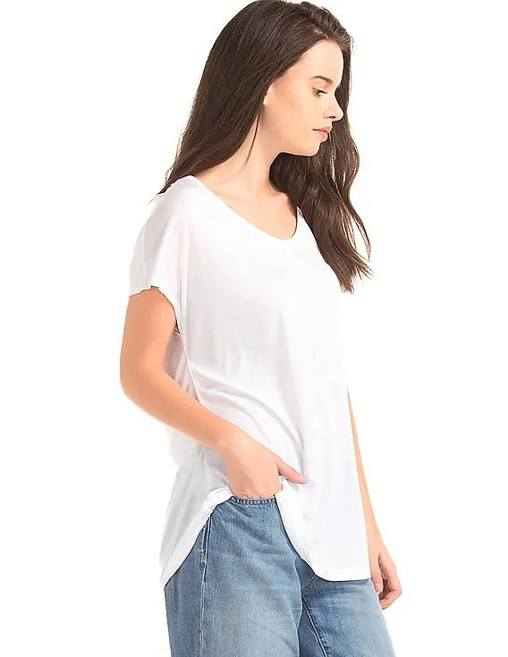 GAP Women White Cap Sleeve Scoop Top