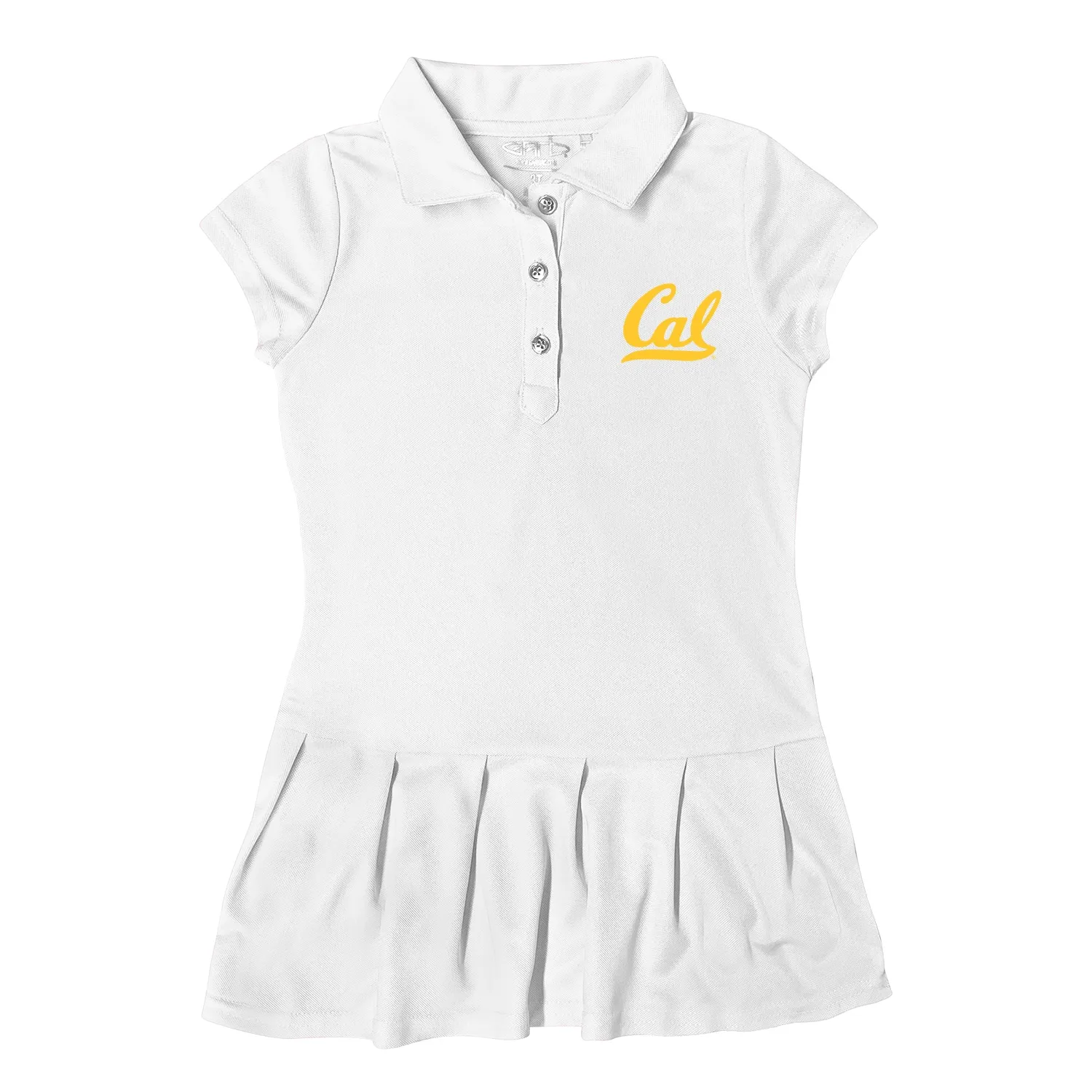 Garb  Cal Bears Girls Toddler White Caroline Cap Sleeve Polo Dress