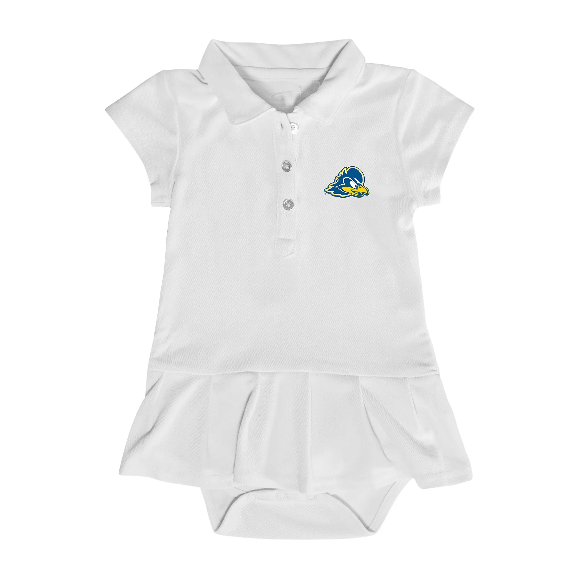 Garb  Delaware Fightin' Blue Hens Girls Infant White Caroline Cap Sleeve Polo Dress