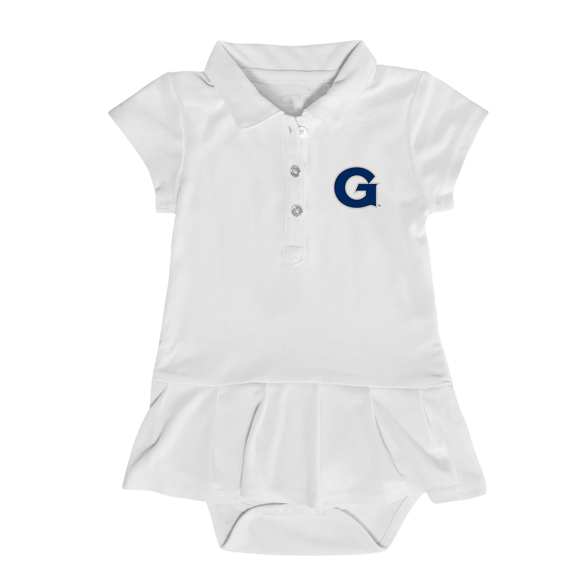 Garb  Georgetown Hoyas Girls Infant White Caroline Cap Sleeve Polo Dress