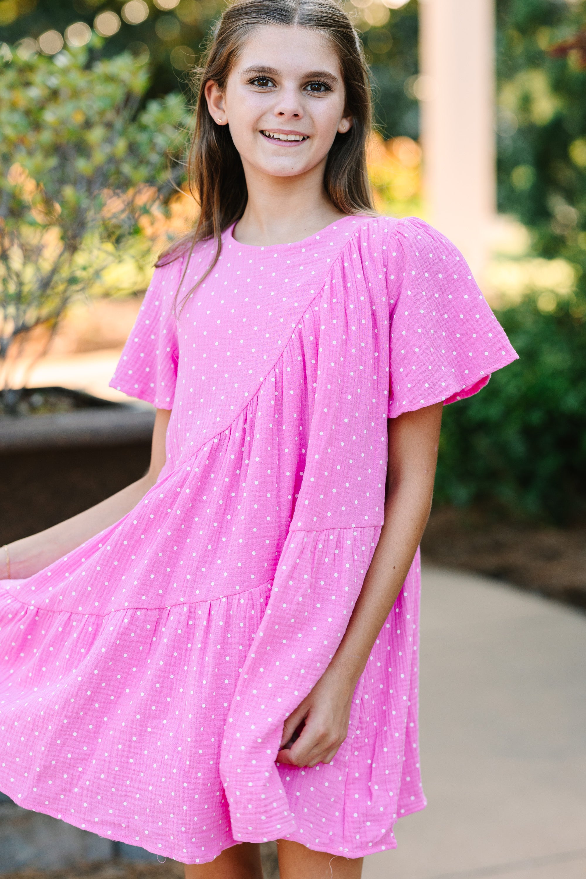 Girls: Just Too Sweet Pink Polka Dot Dress