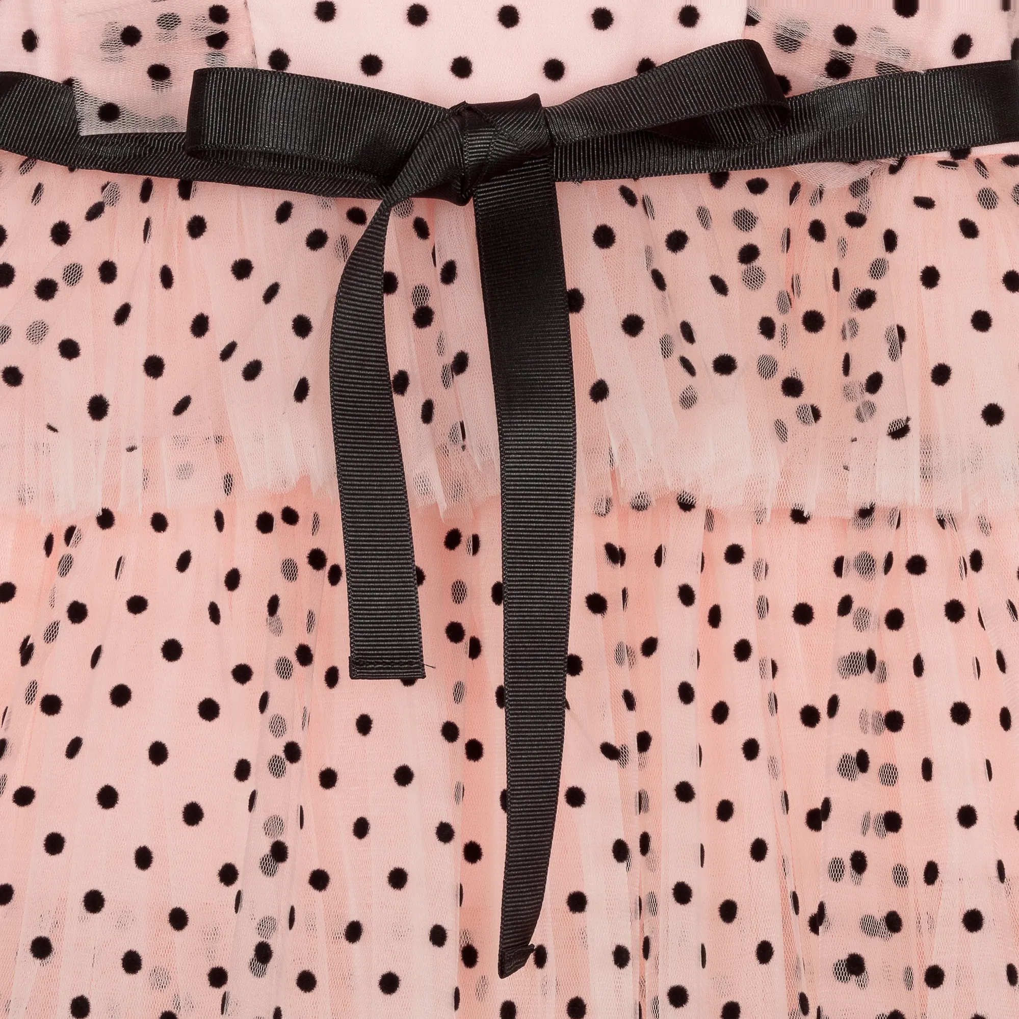 Girls Pink Tulle Polka Dot Dress