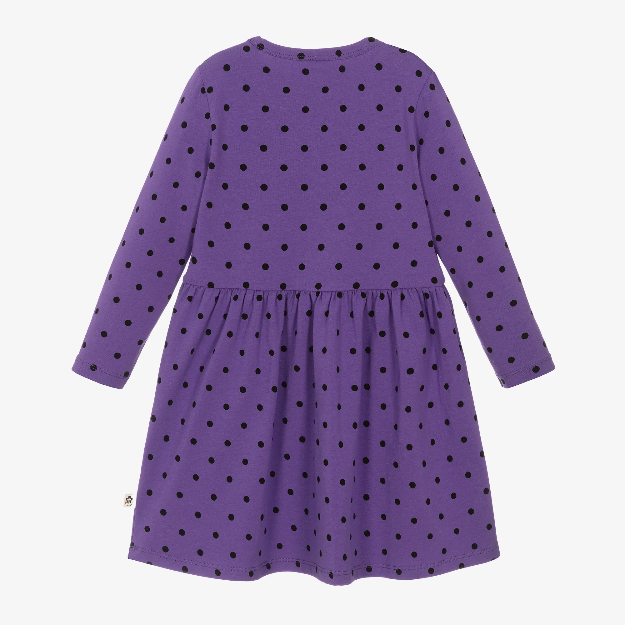 Girls Purple Organic Cotton Polka Dot Dress