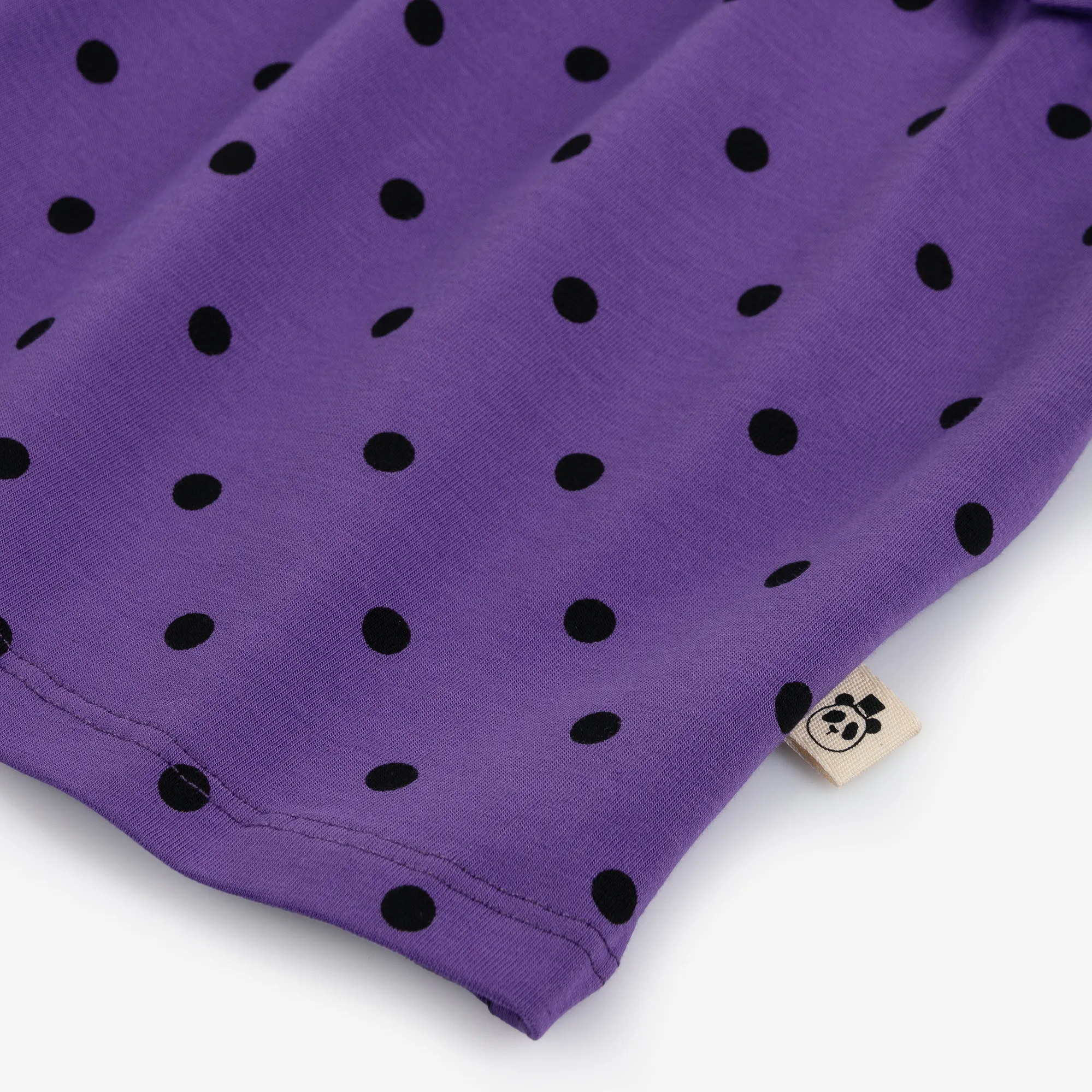 Girls Purple Organic Cotton Polka Dot Dress