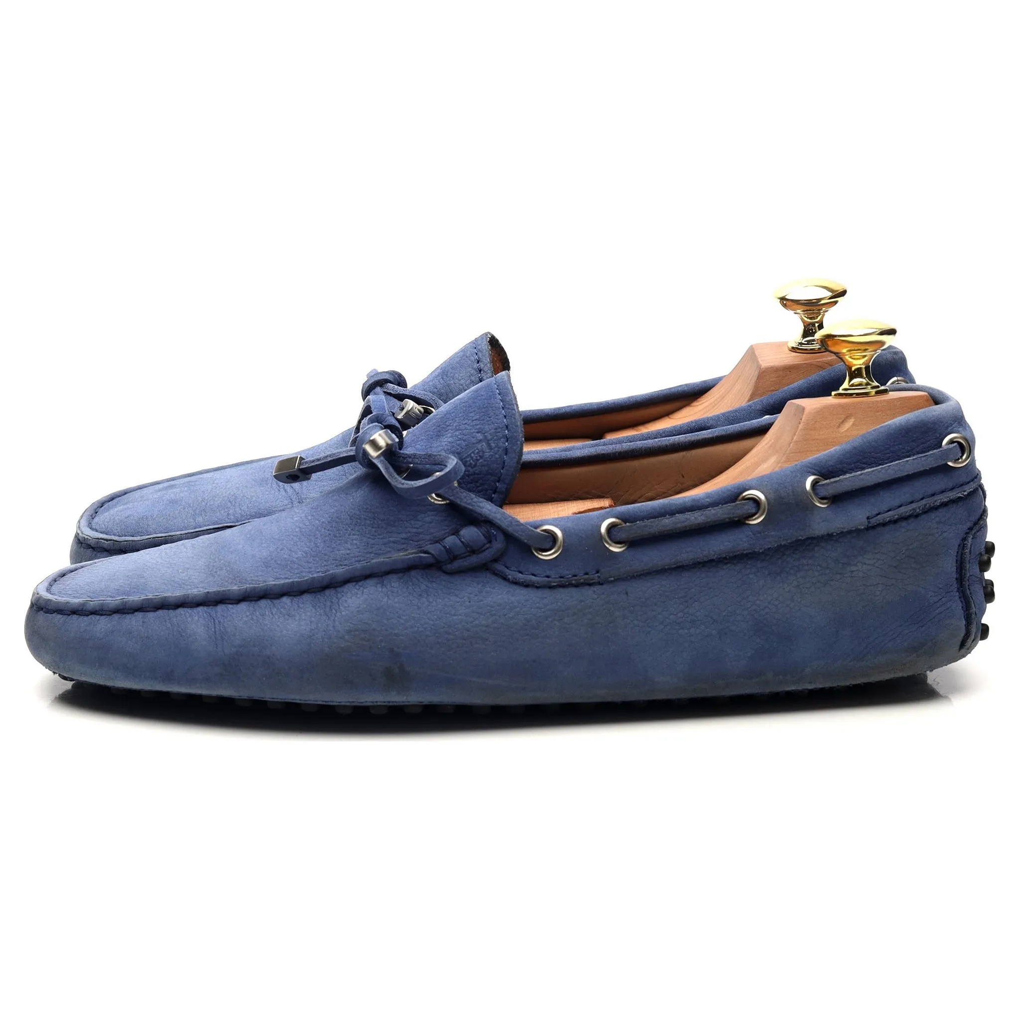 Gommino Blue Nubuck Driving Loafers UK 7