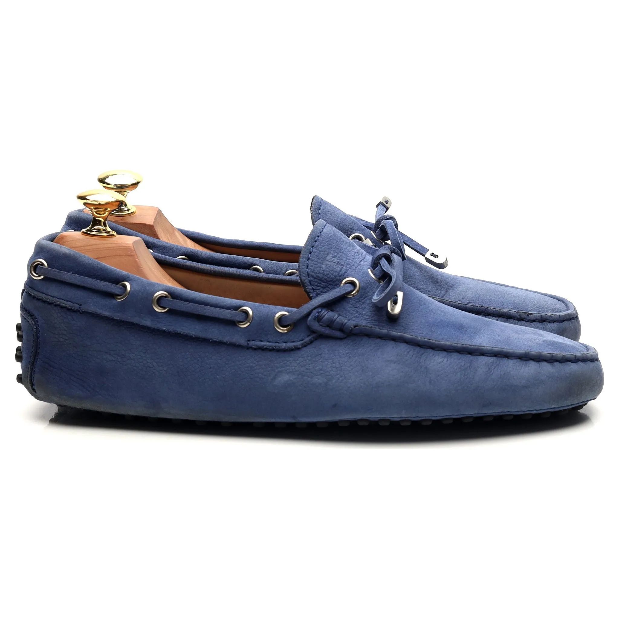 Gommino Blue Nubuck Driving Loafers UK 7