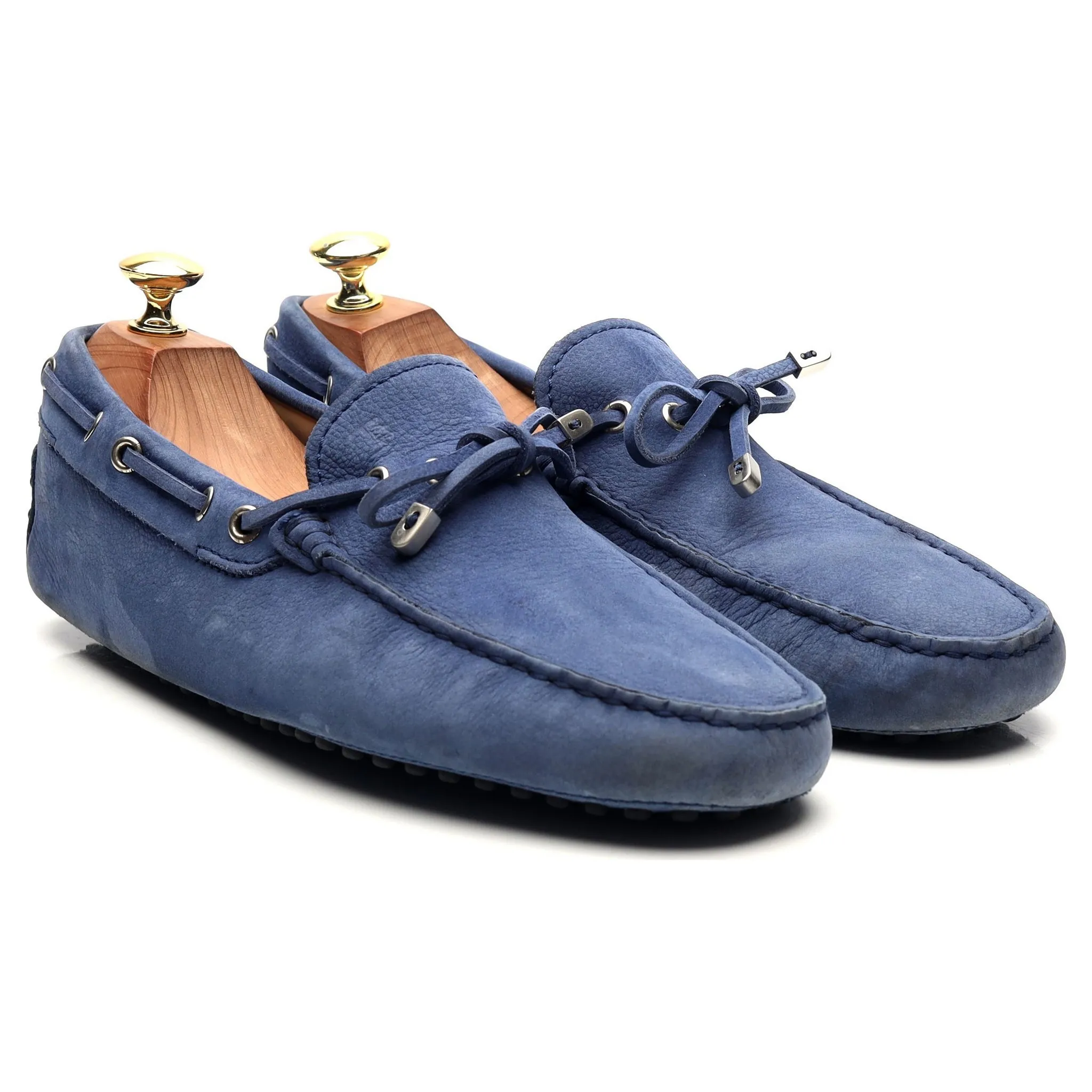 Gommino Blue Nubuck Driving Loafers UK 7