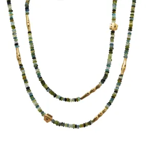 Green Tourmaline Flora Beaded Necklace