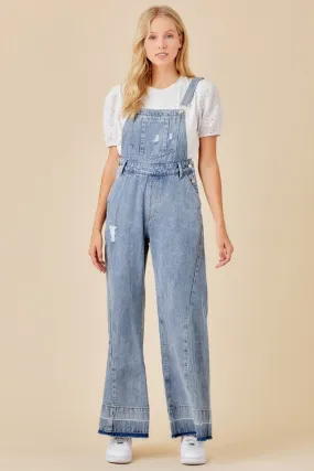 Harriet Denim Wide Leg Overalls