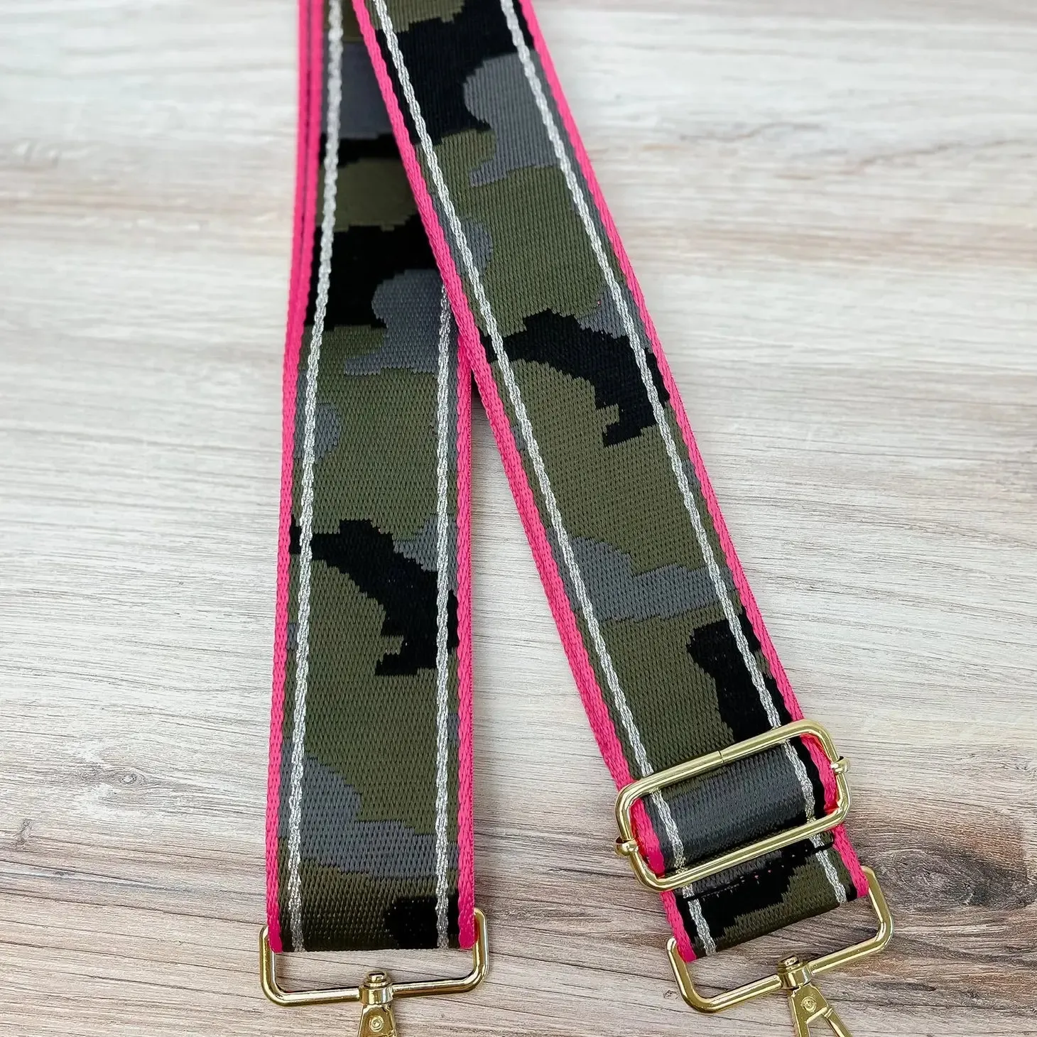 Hot Pink & Camouflage Crossbody Strap