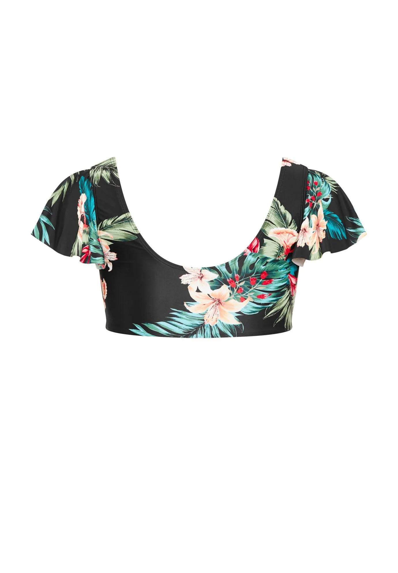 Ingrid Cap Sleeve Print Top - black