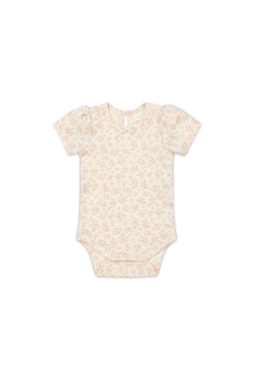 JAMIE KAY Organic Cotton Cap Sleeve Bodysuit - Rosalie Floral Mauve