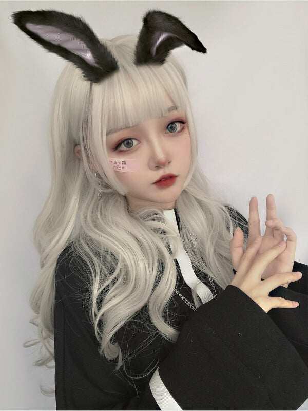 JAPANESE LOLITA GRADIENT GRAY COS LONG CURLY WIG BY61108