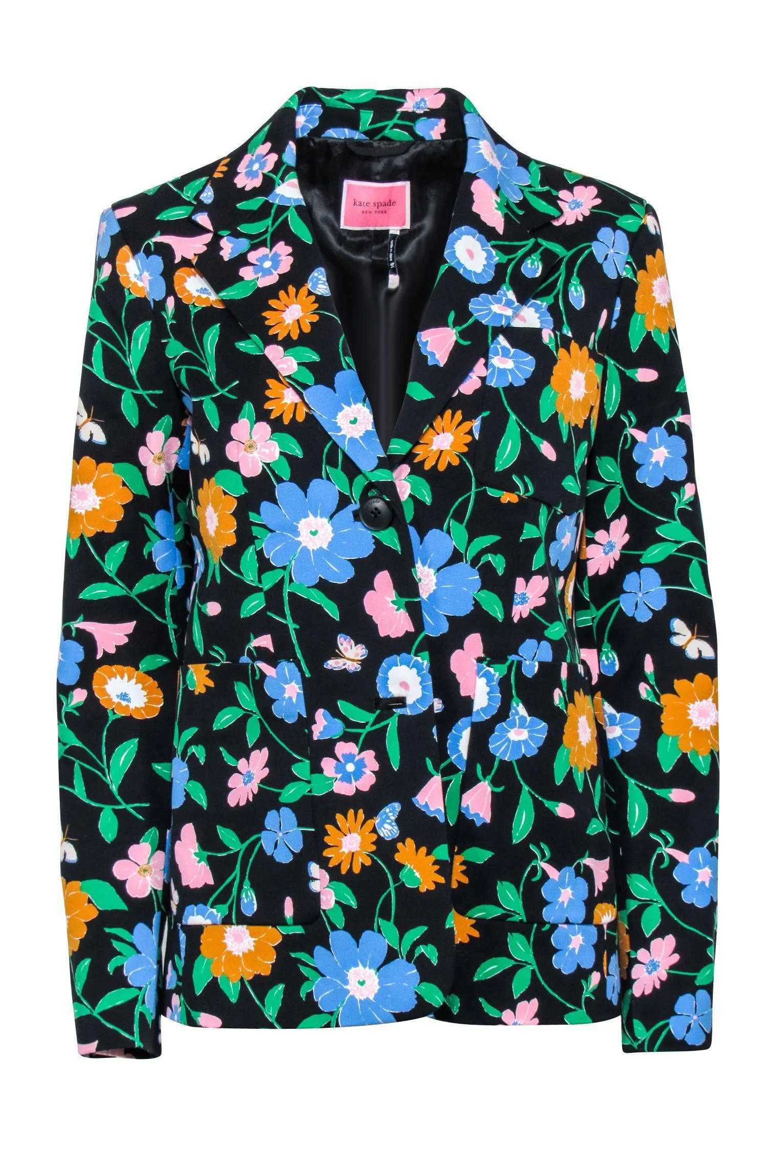 Kate Spade - Black & Multi Color Floral Blazer Sz 10