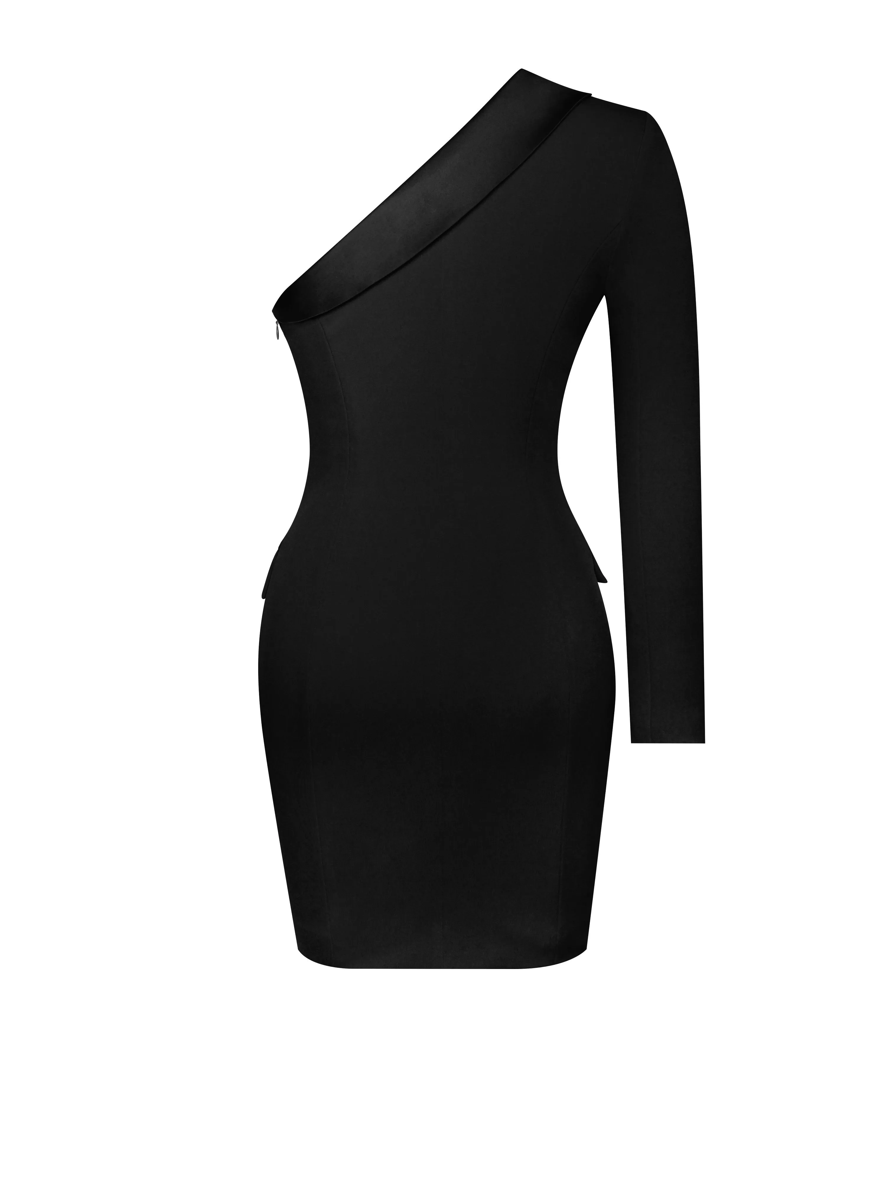 Keep One Up Black Crepe Tuxedo Blazer Dress