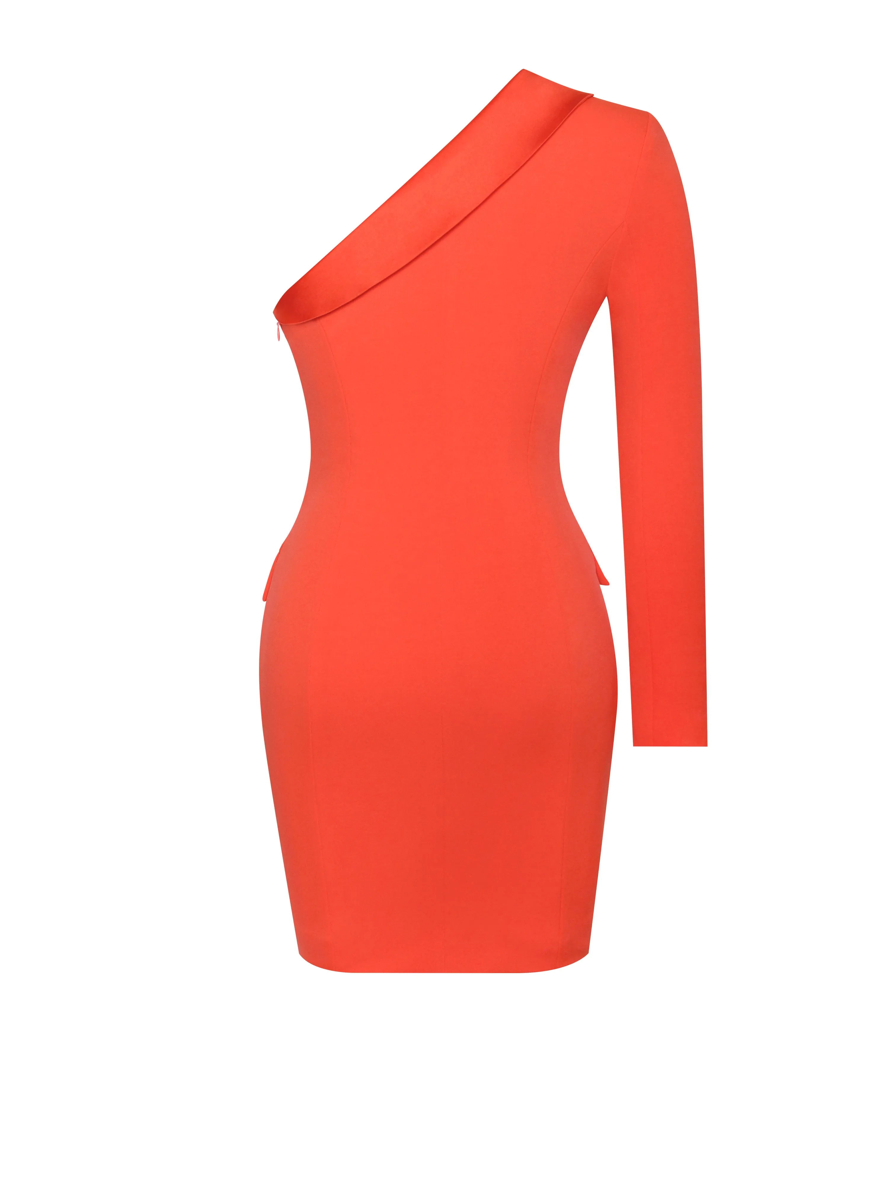 Keep One Up Orange Crepe Tuxedo Blazer Dress