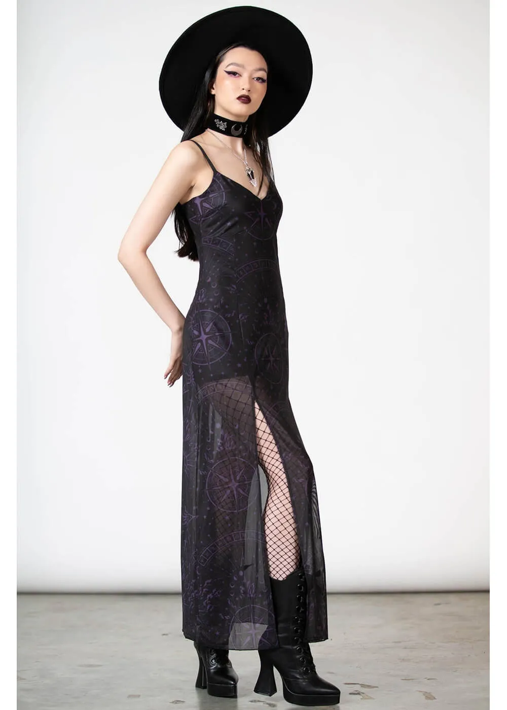 Killstar Evenescent Mesh Maxi Dress Black