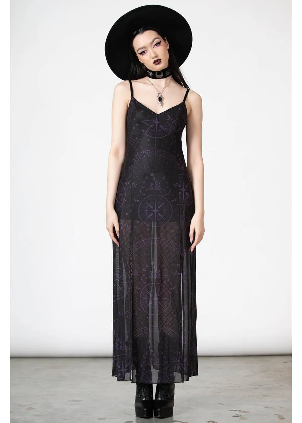 Killstar Evenescent Mesh Maxi Dress Black