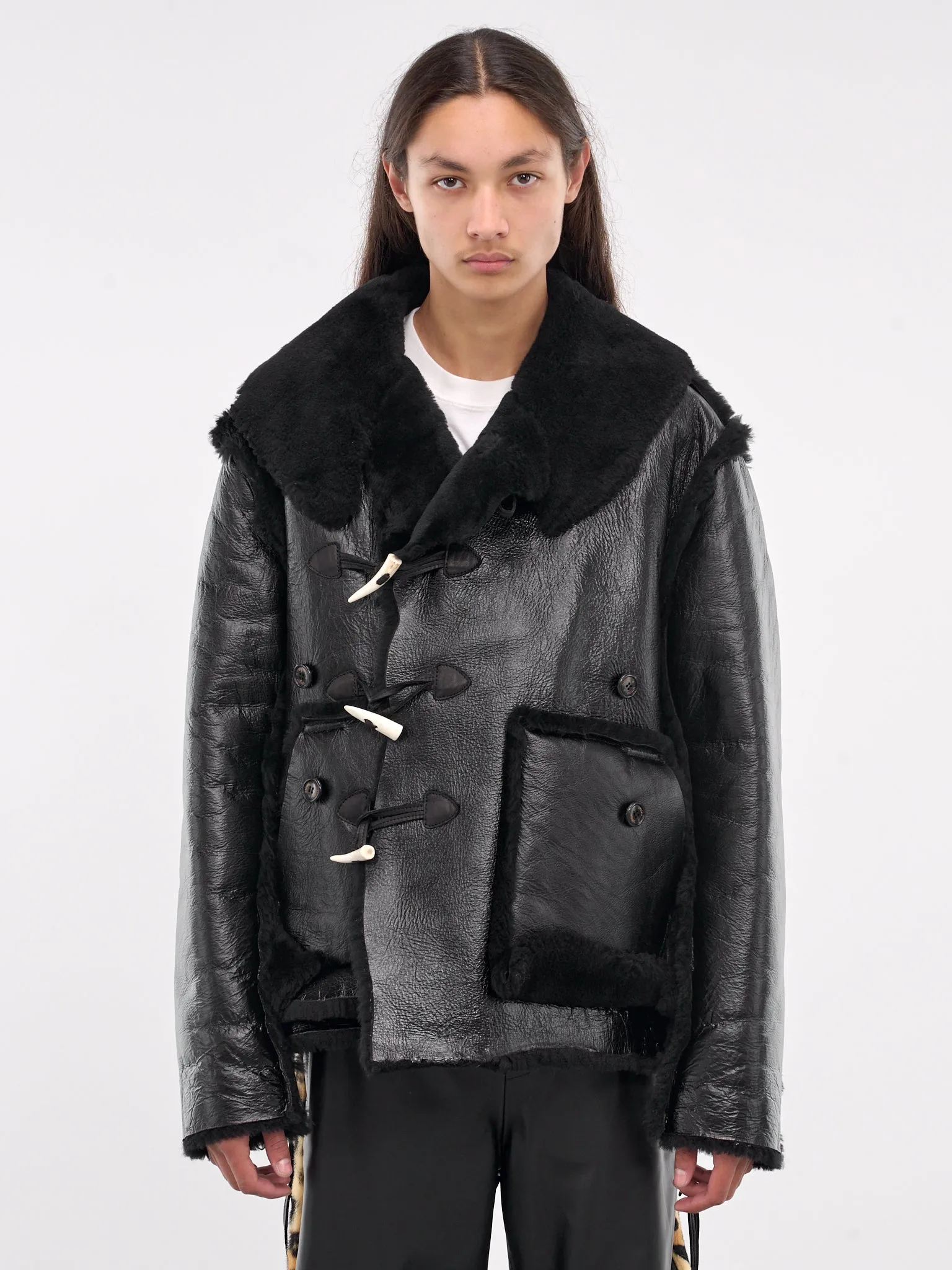 Leather Shearling Jacket (LT-SV-NYA-1001-BLACK)