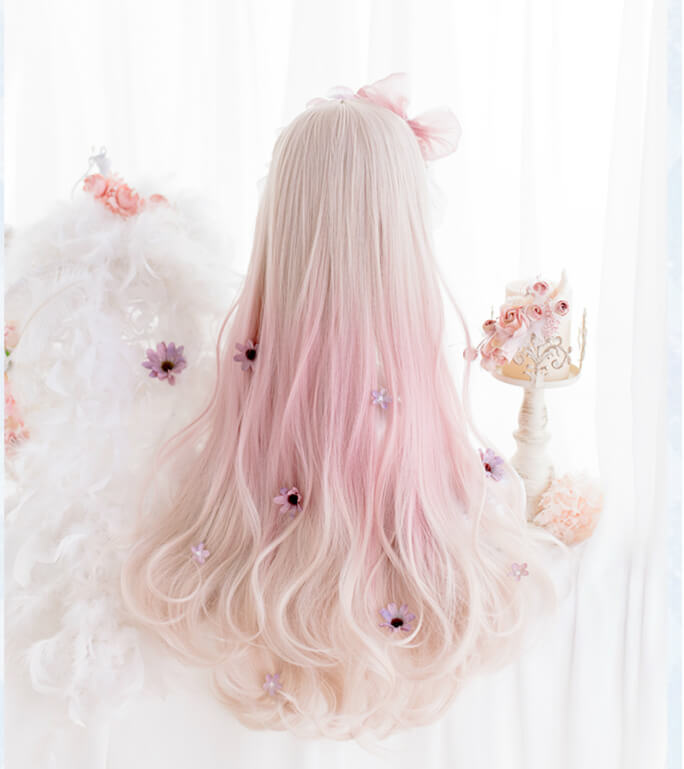 LOLITA PASTEL PINK GRADIENTLONG CURLY COS WIG BY00441