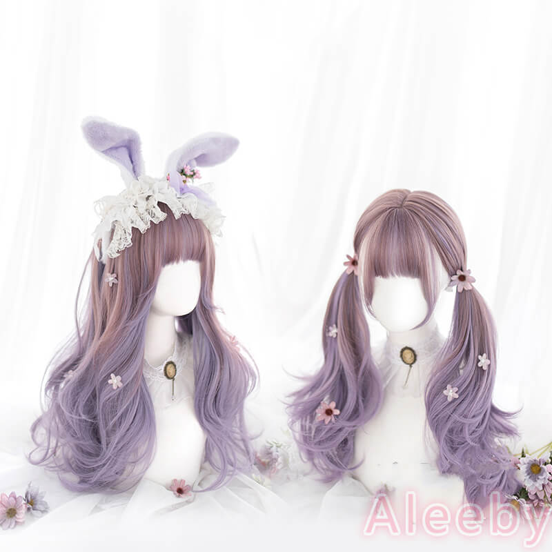 LOLITA PASTEL PURPLE GRADIENT LONG CURLY WIG BY00300