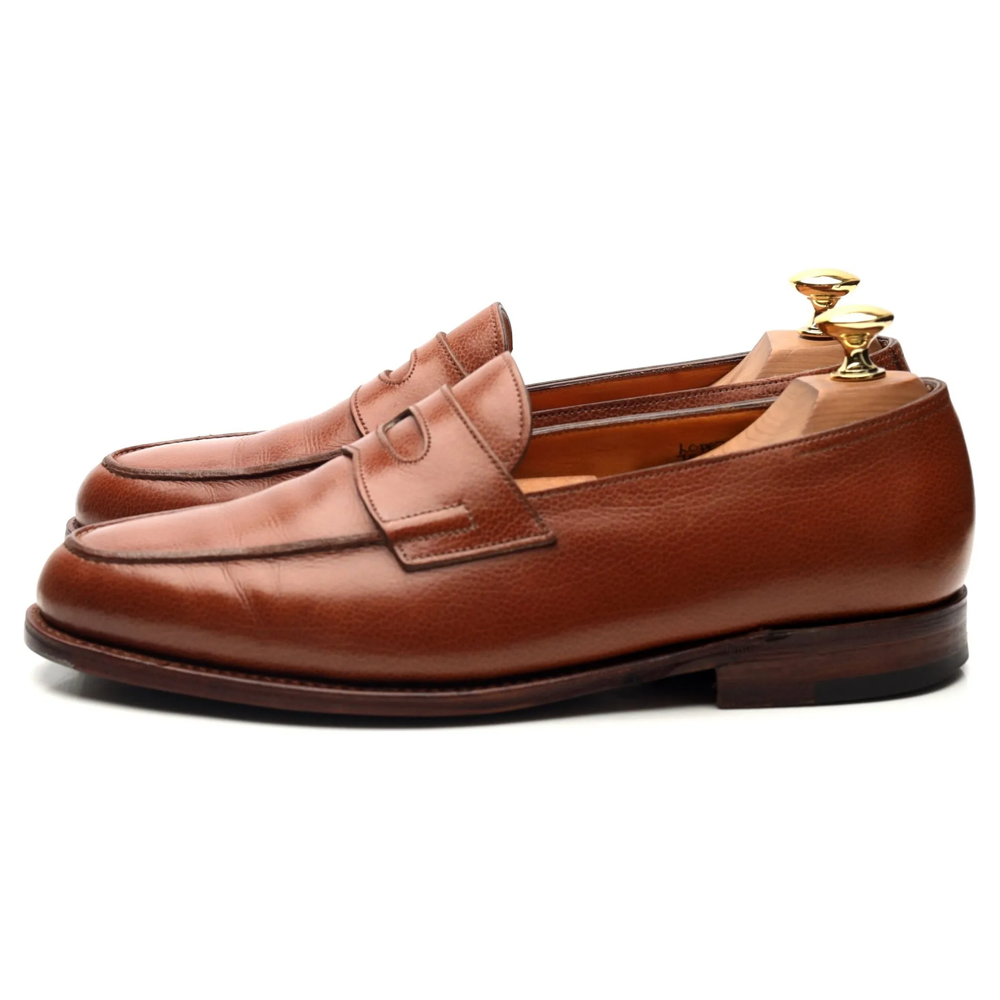 'Lopez' Tan Brown Leather Loafers UK 7 E