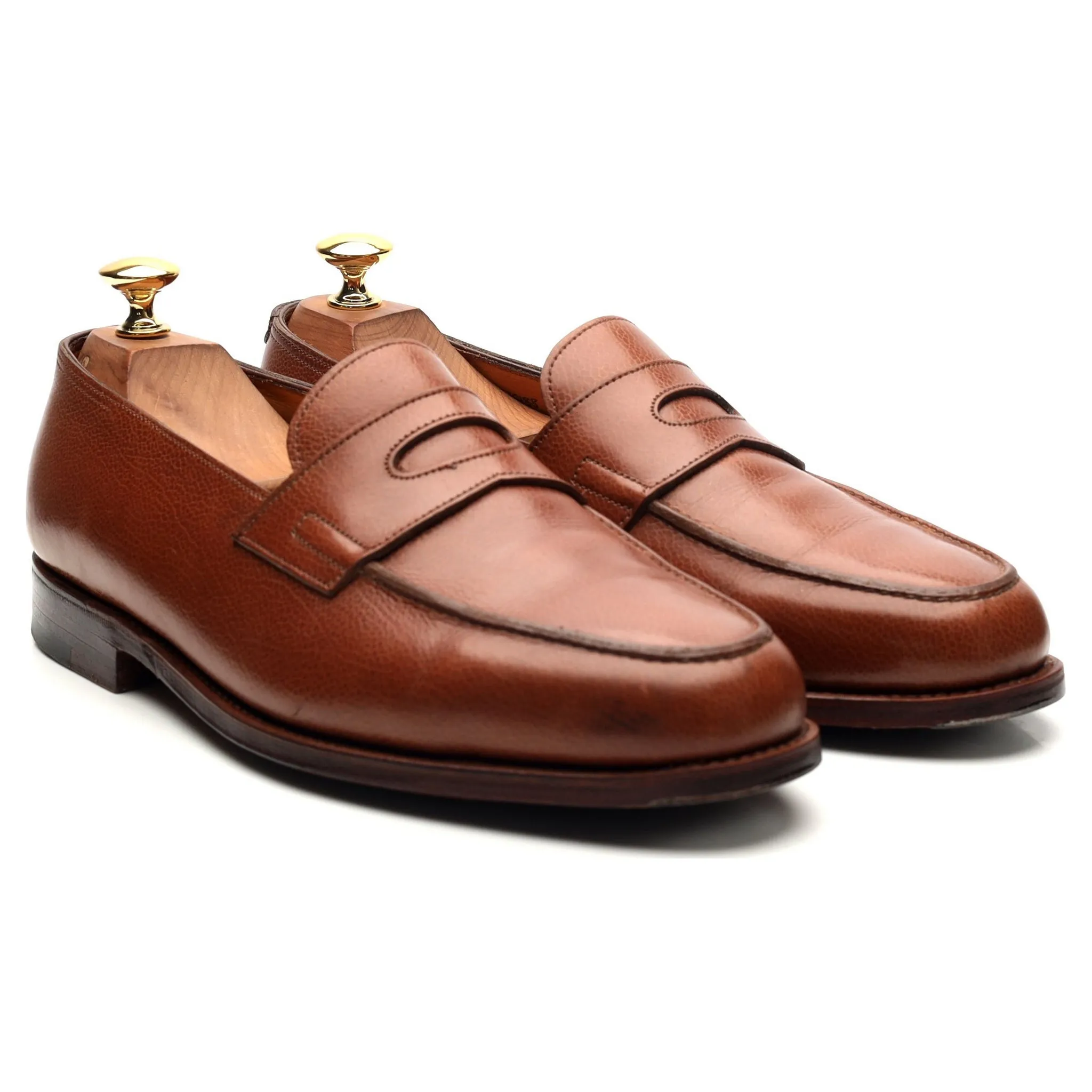 'Lopez' Tan Brown Leather Loafers UK 7 E