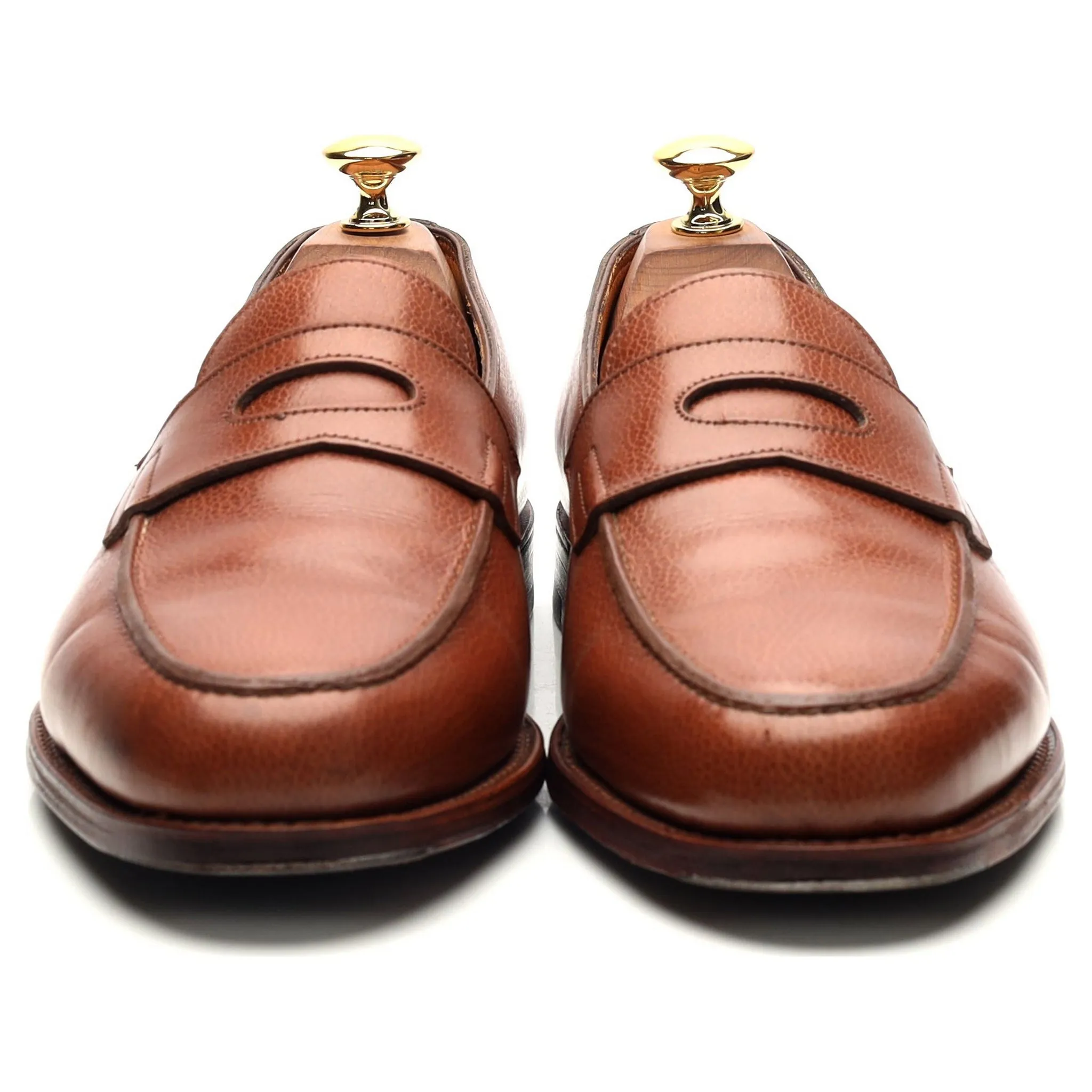 'Lopez' Tan Brown Leather Loafers UK 7 E