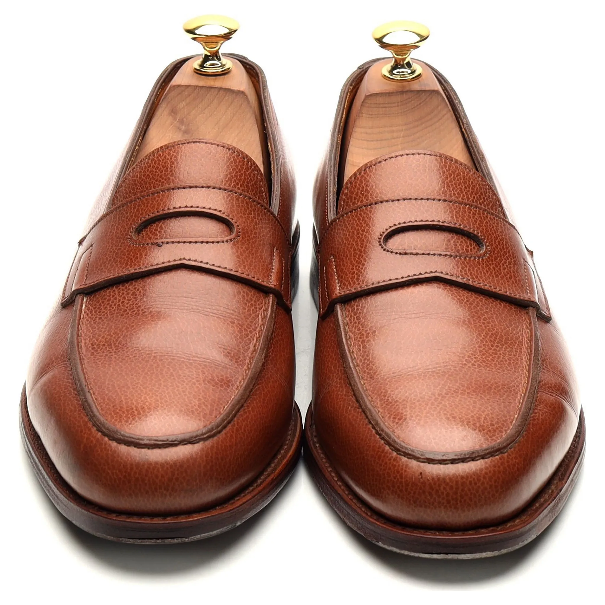 'Lopez' Tan Brown Leather Loafers UK 7 E