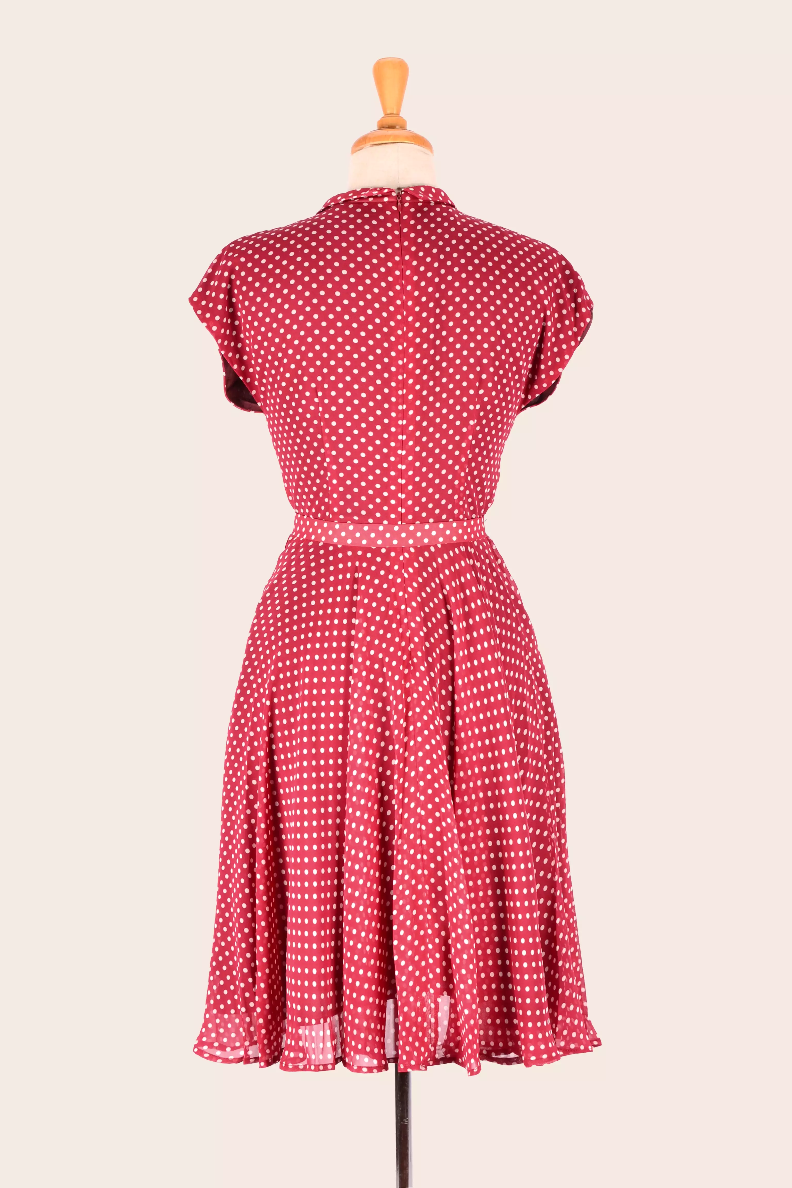 Manette Red & Cream Polka Dot Dress