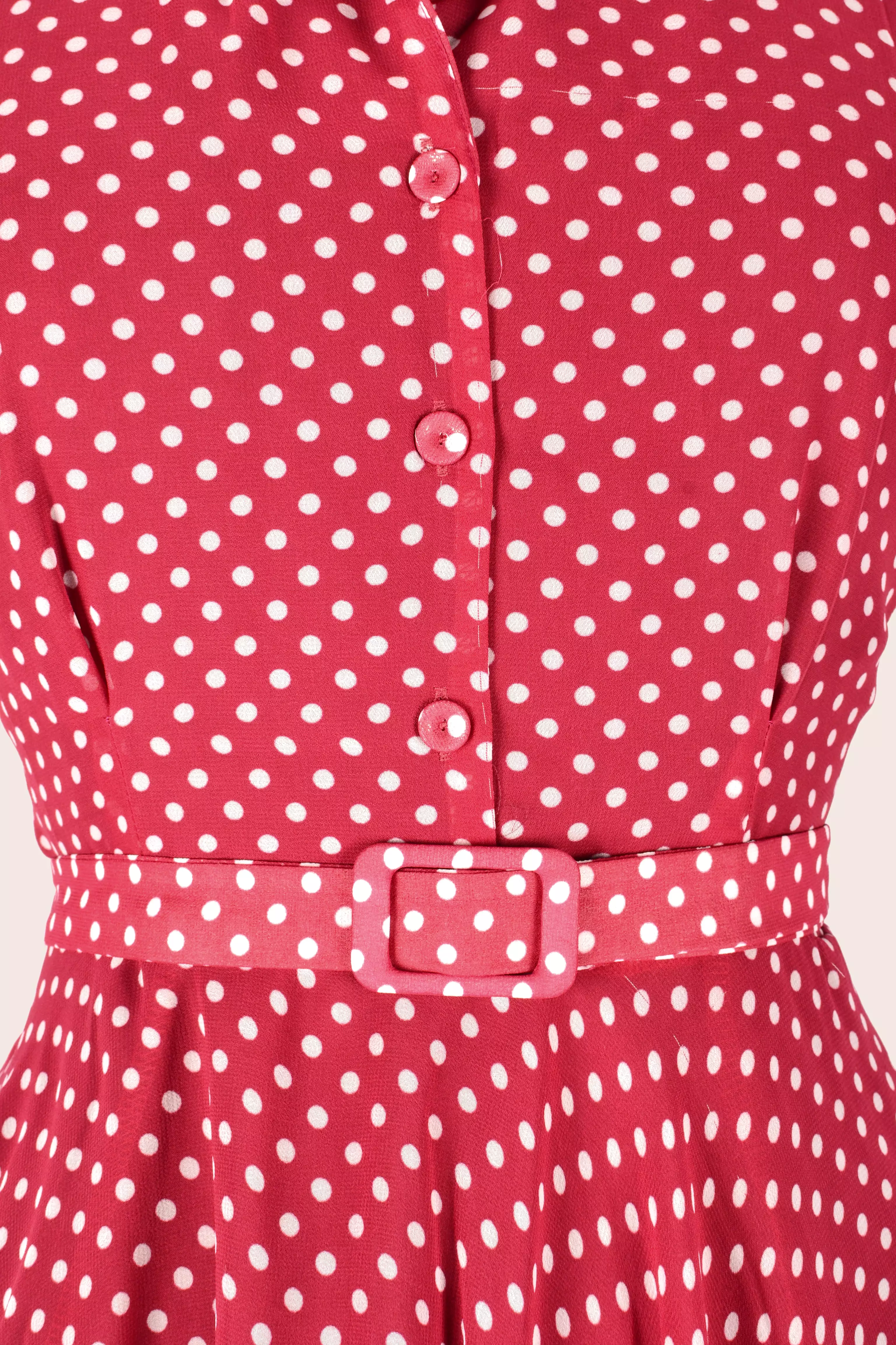 Manette Red & Cream Polka Dot Dress