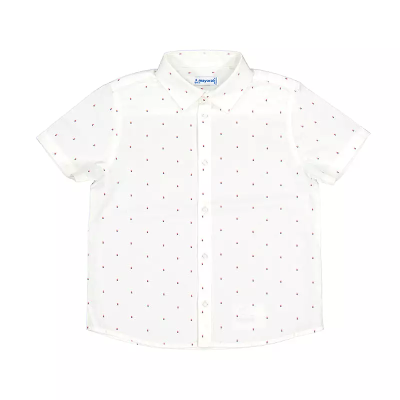 Mayoral Mini Short Sleeve Micro Dot Dress Shirt_ 3116-62