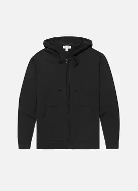 Men's Merino Zip Hoodie in Black