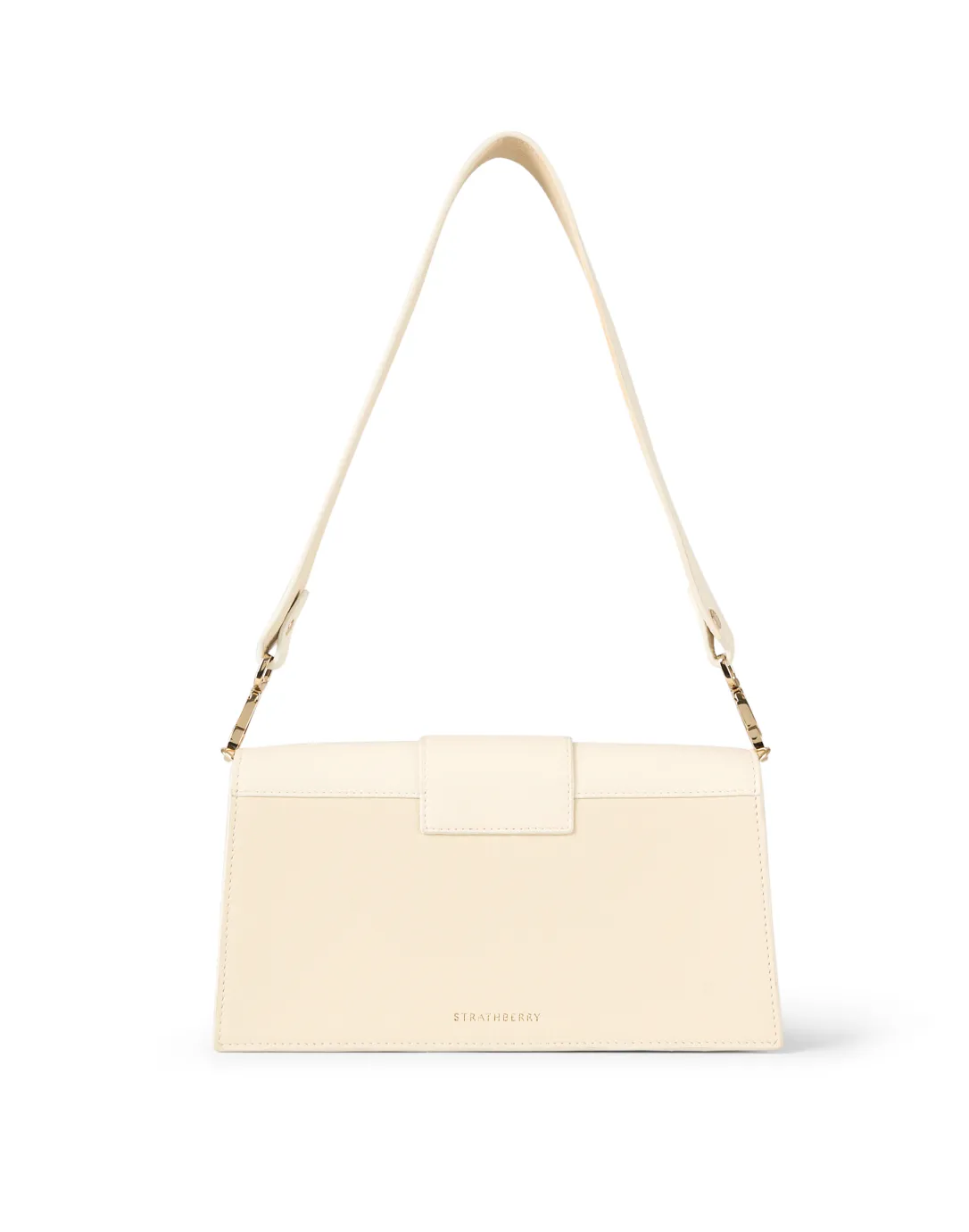 Mini Crescent Cream Leather Shoulder Bag