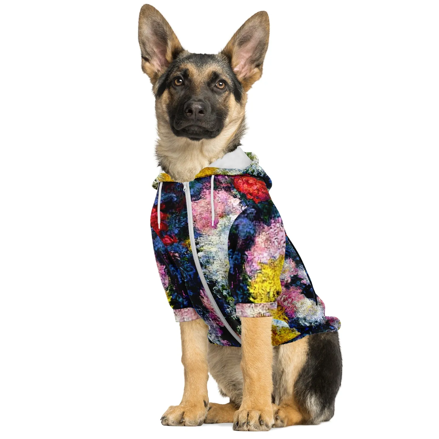 Monet's Carnations Dog Hoodie