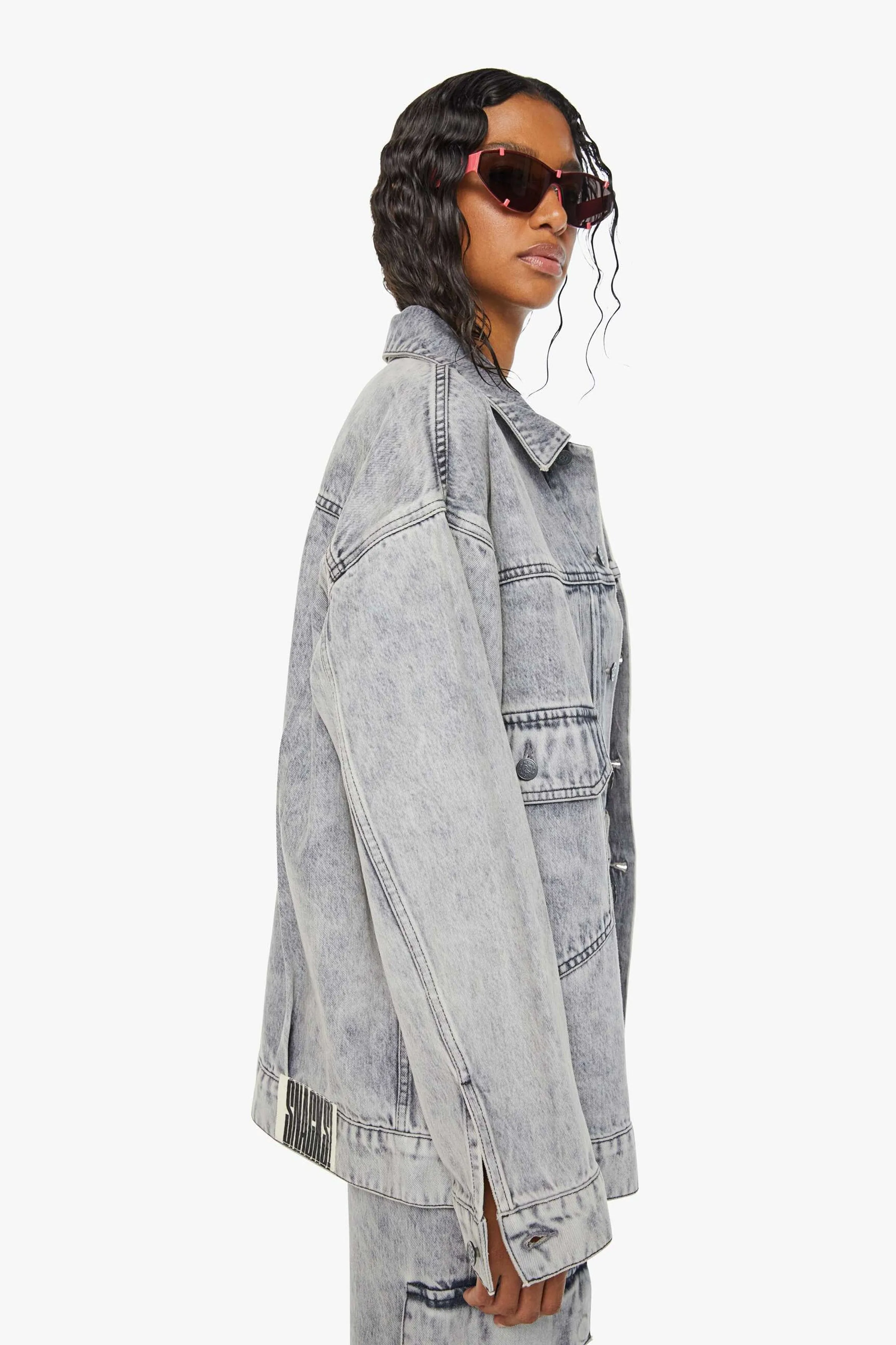 MOTHER | The Big Bite Denim Jacket - Salt and Pepper