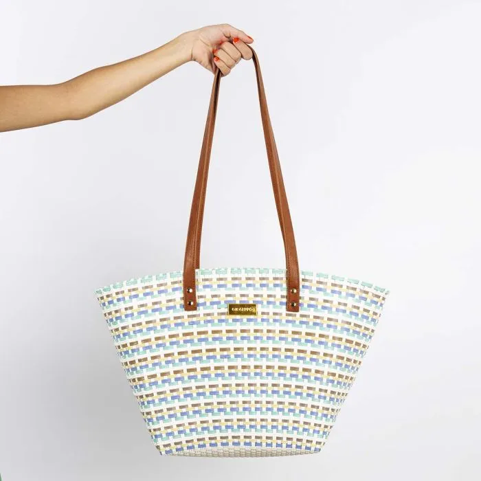 MULTICOLOURED STRAW BAG FOR WOMAN ROOKS