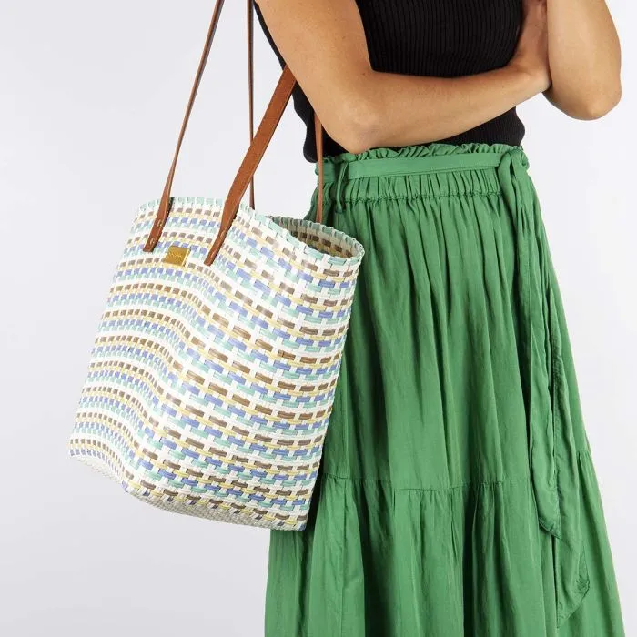 MULTICOLOURED STRAW BAG FOR WOMAN ROOKS