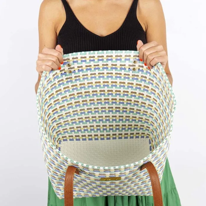 MULTICOLOURED STRAW BAG FOR WOMAN ROOKS