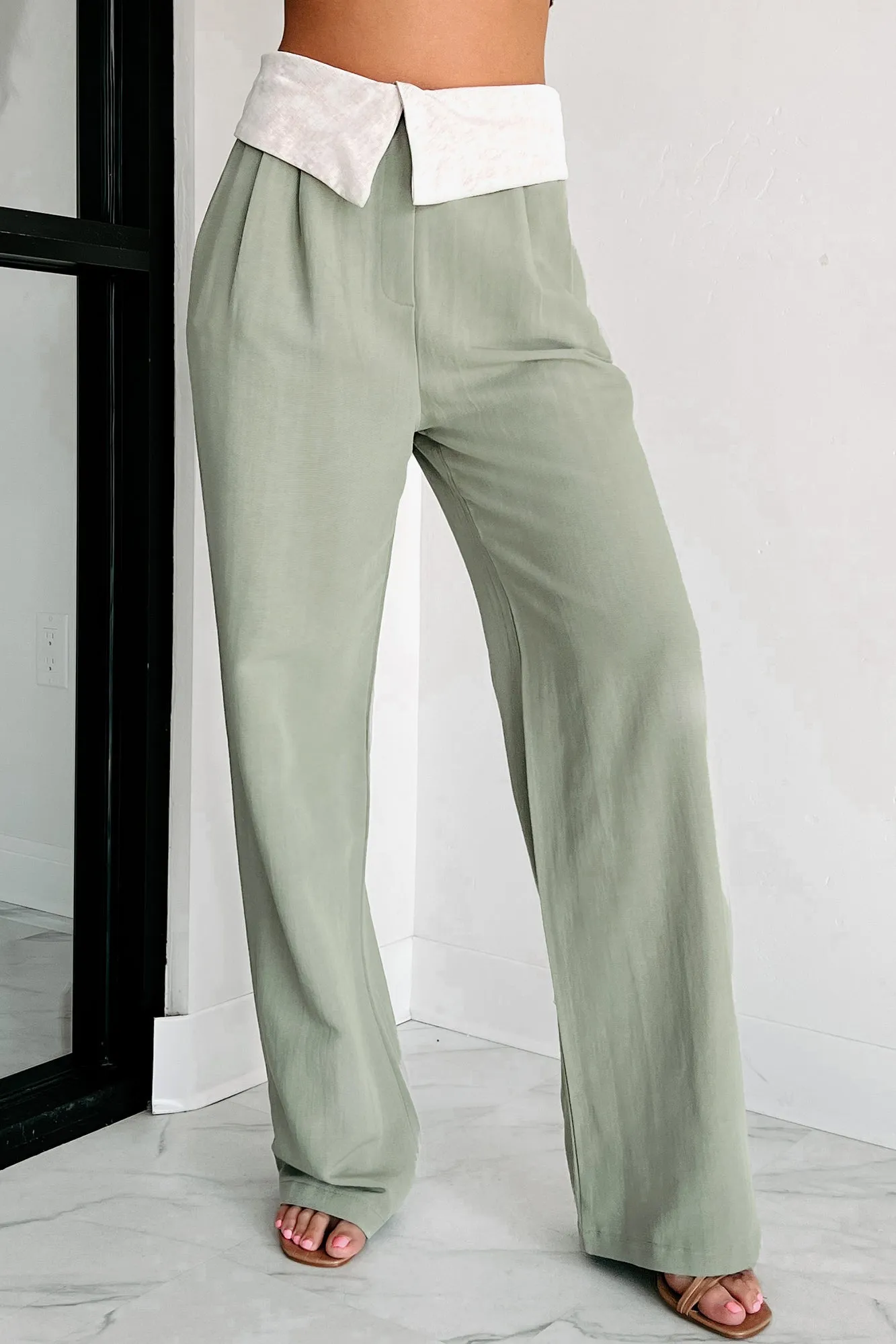 My Feeling Wide Leg Pants (Sage)