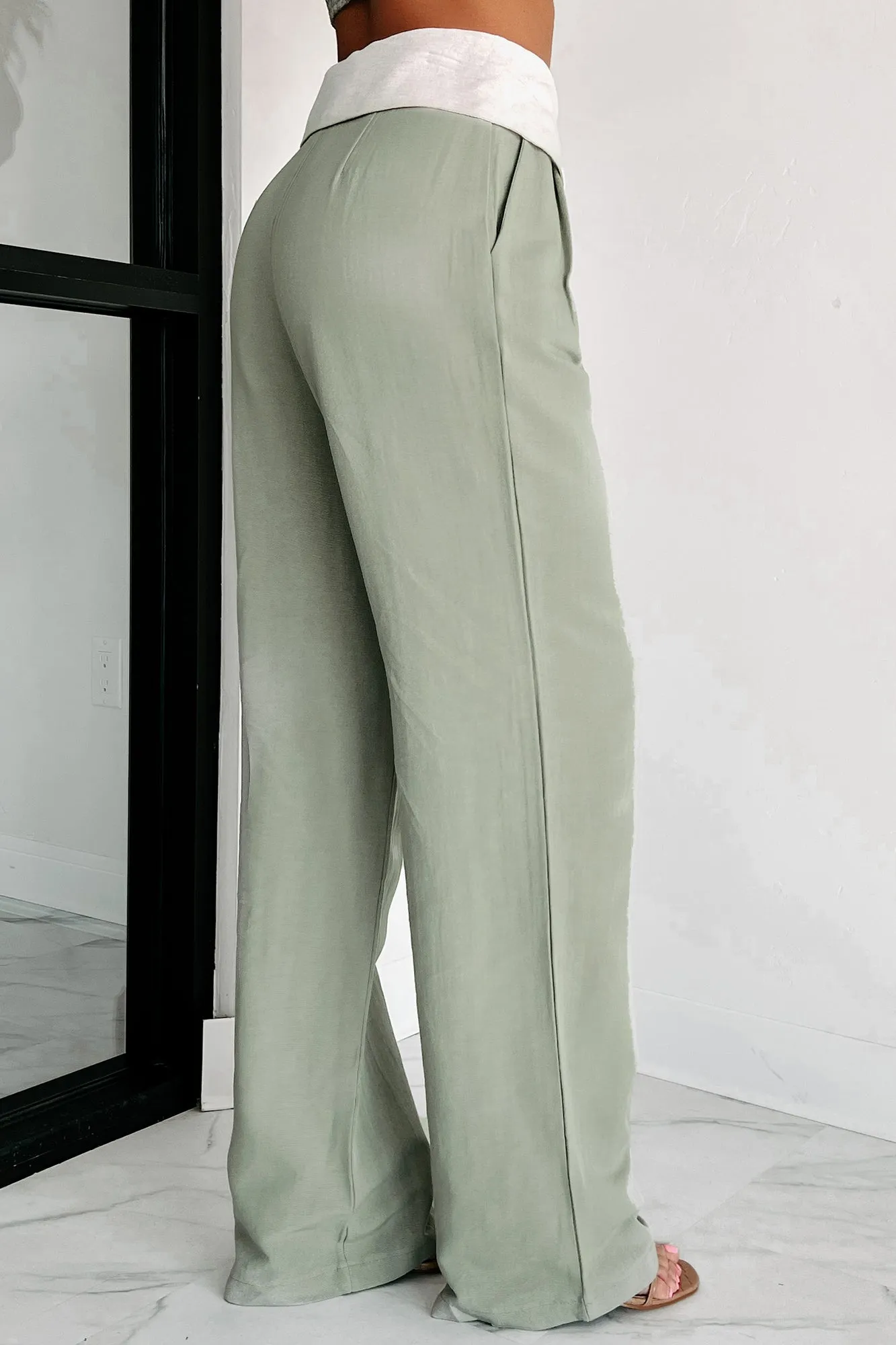 My Feeling Wide Leg Pants (Sage)