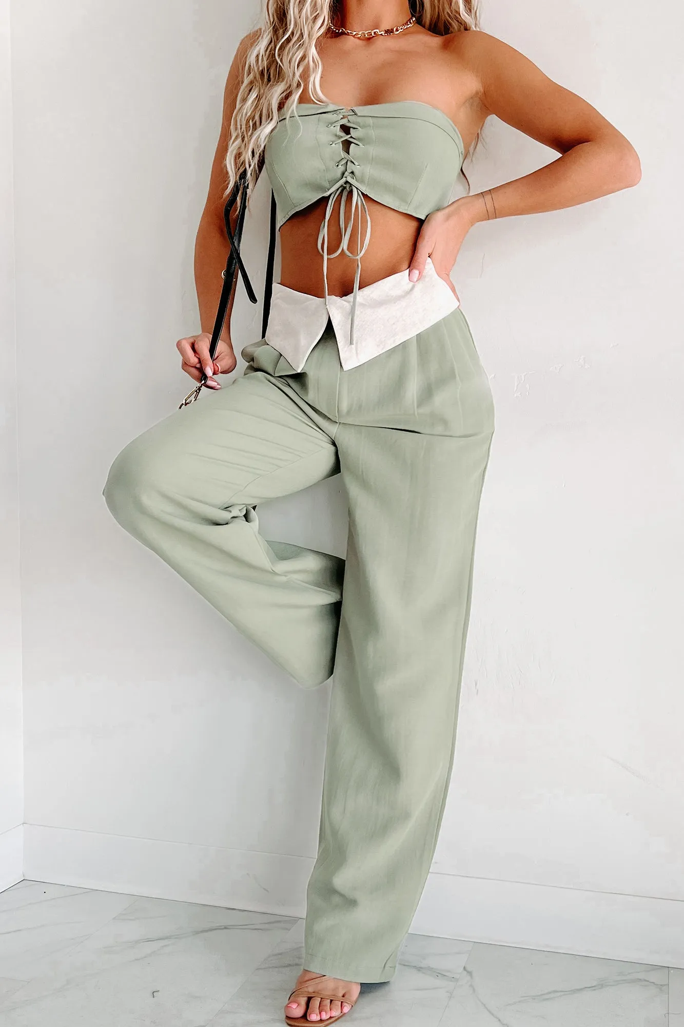 My Feeling Wide Leg Pants (Sage)