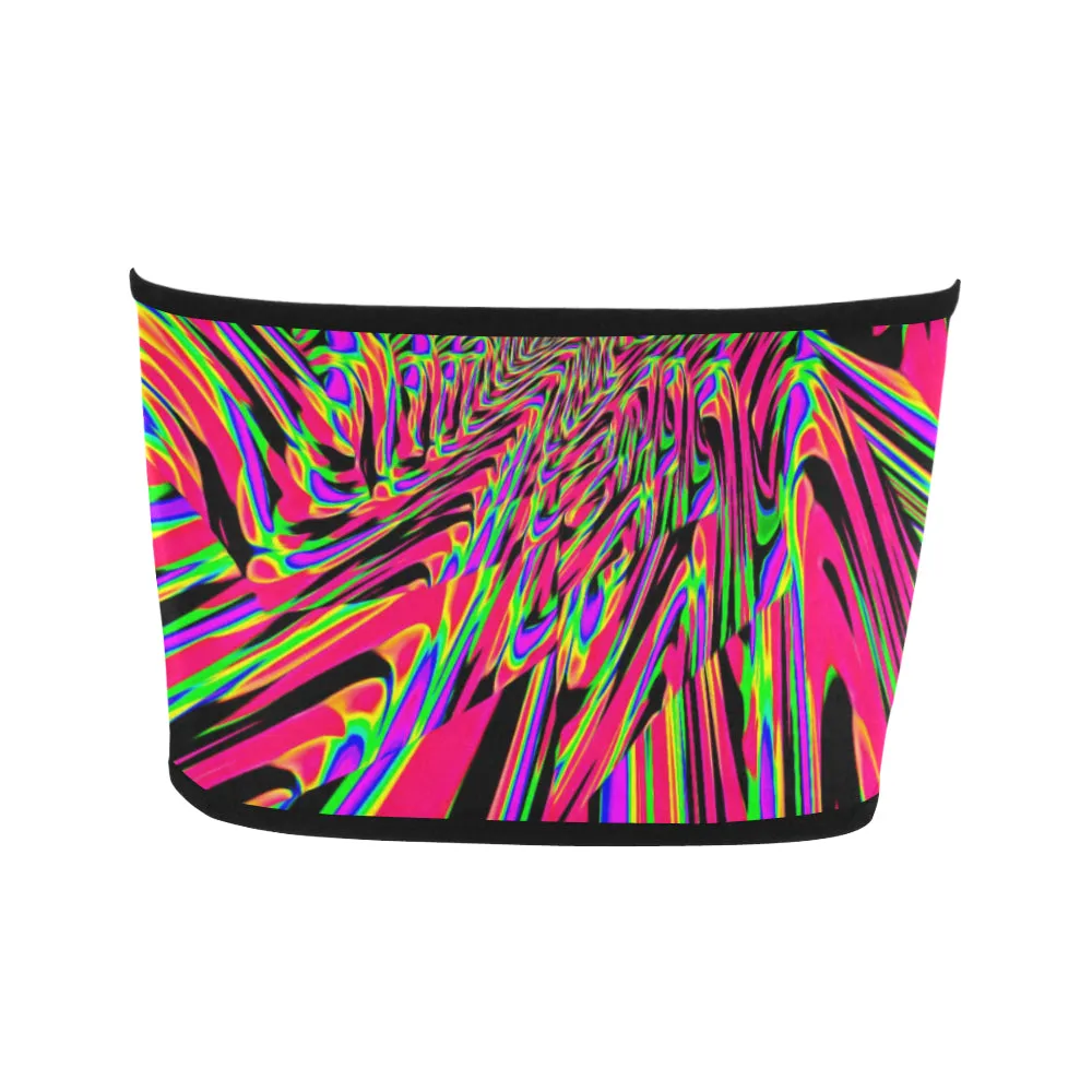 Neon Acid Waves Bandeau Top