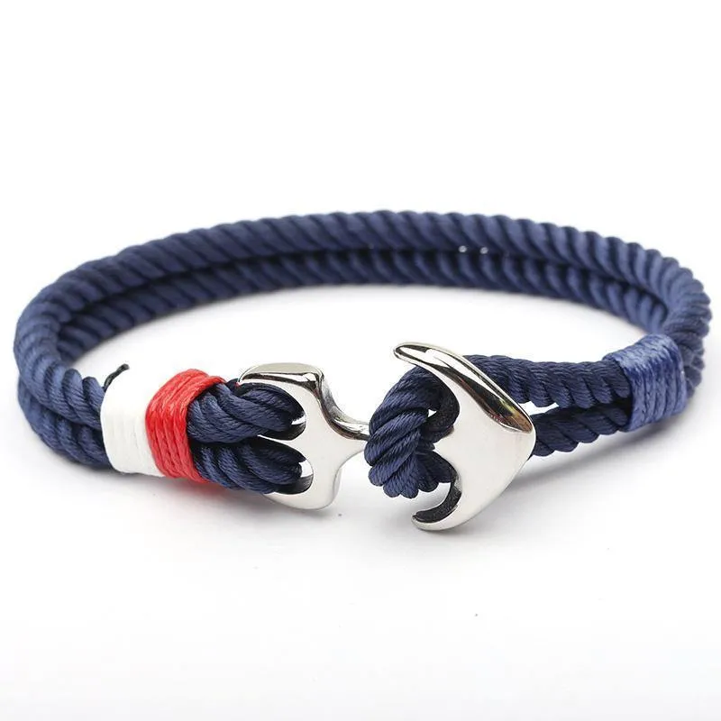 Nylon Rope Stainless Steel Anchor Bracelet [5 Variants]