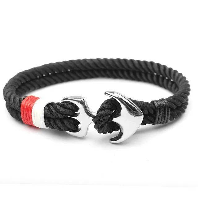 Nylon Rope Stainless Steel Anchor Bracelet [5 Variants]