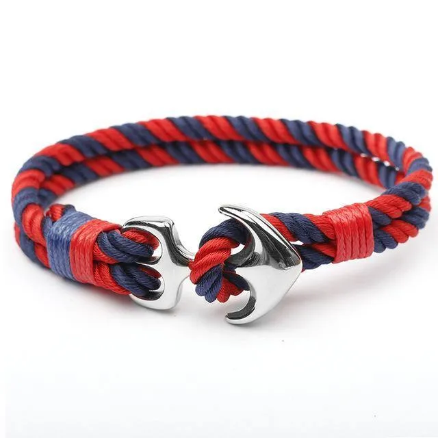 Nylon Rope Stainless Steel Anchor Bracelet [5 Variants]