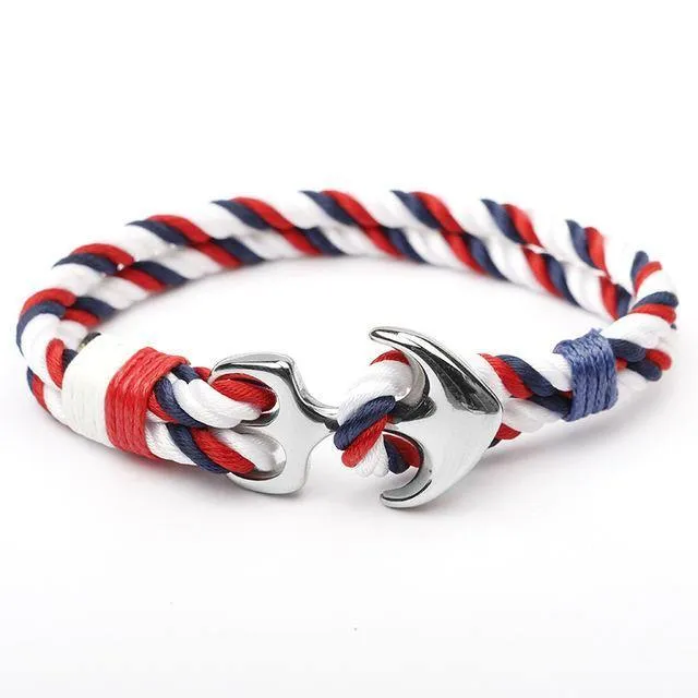 Nylon Rope Stainless Steel Anchor Bracelet [5 Variants]