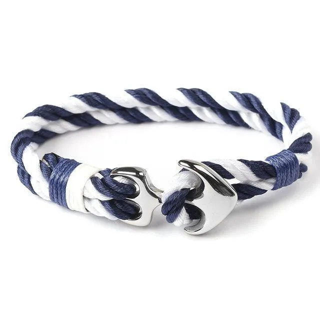 Nylon Rope Stainless Steel Anchor Bracelet [5 Variants]