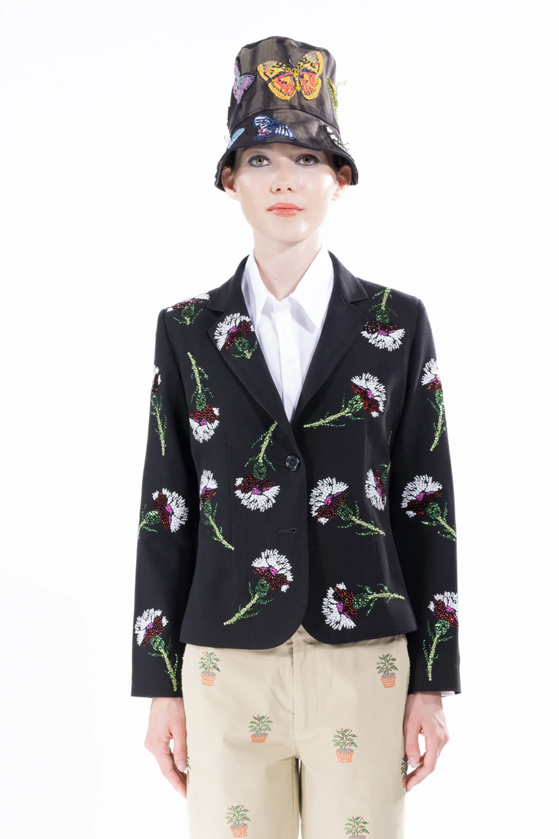 'OTTOMAN CARNATION' L/S SHORT BLAZER